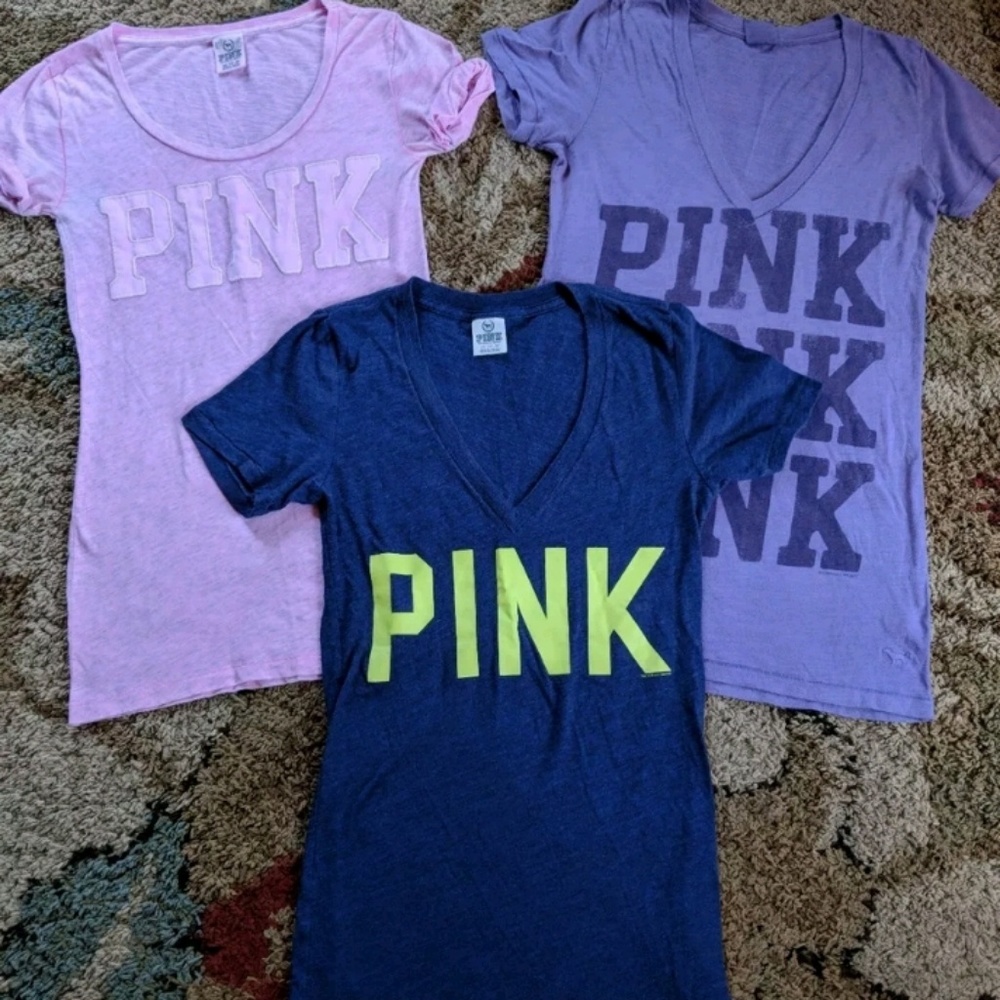 Victoria's Secret Pink Logo Tees Lot